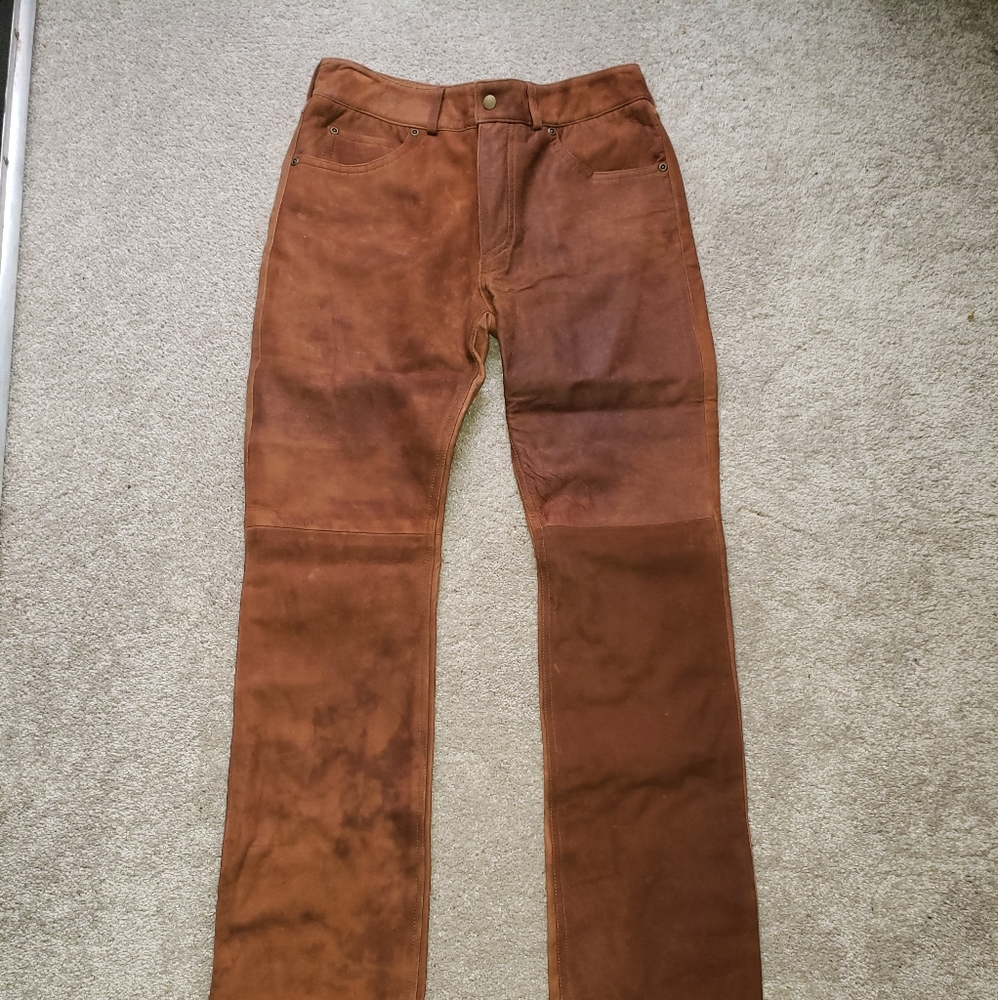 Brown suede pants